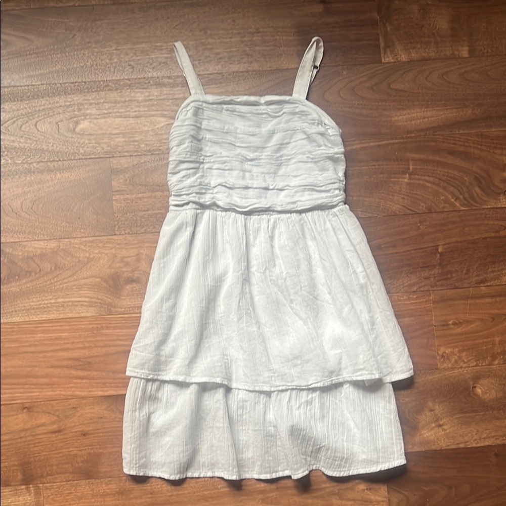 Abercrombie Kids Light Blue Ruched Tiered Sundress- like new. Worn once
